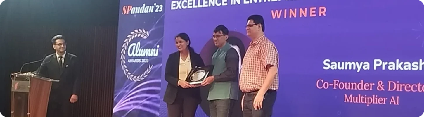 SPJIMR Alumni Awards 2023 — Saumya Prakash, Co-Founder & Director, Multiplier AI